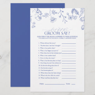 French Blue & White Floral Bridal Shower Game