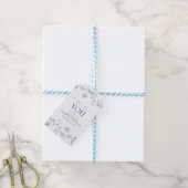 French Blue & White Floral Bridal Shower Personal Gift Tags (With Twine)