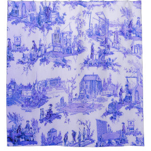 French Blue White Toile Chinoiserie Style Rustic 
