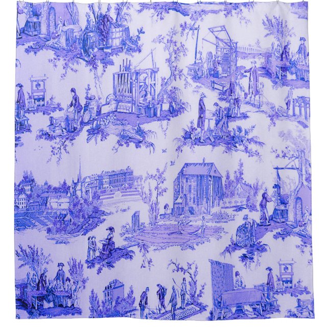French Blue White Toile Chinoiserie Style Rustic  (Front)