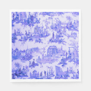 French Blue White Toile Chinoiserie Style Rustic  Napkin