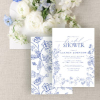 French Blue & White Victorian Floral Bridal Shower