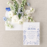 French Blue & White Victorian Floral Bridal Shower Invitation<br><div class="desc">The French Blue & White Victorian Floral Bridal Shower is the perfect combination of traditional and modern style. The classic hand drawn blue Victorian florals are a timeless design, featuring exquisite garden flowers, buzzing bees, and delicate butterflies – perfect for a stylish bridal shower. Combining traditional beauty with modern hand...</div>