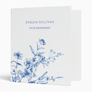 French blue wildflowers binder