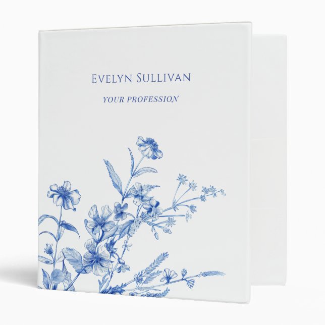 French blue wildflowers binder (Front/Inside)