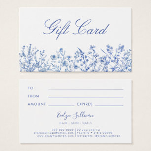 French blue wildflowers gift card