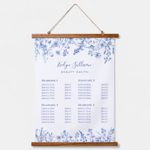 French Blue Wildflowers Price List Hanging Tapestry