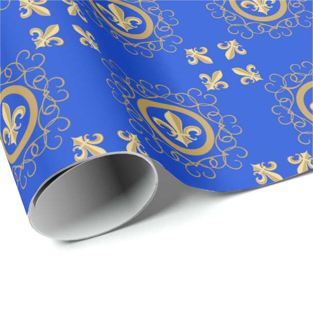French Blue Wrapping Paper (Roll Corner)