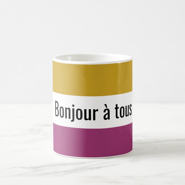 French Bonjour Hello Everyone Coffee Mug (Center)