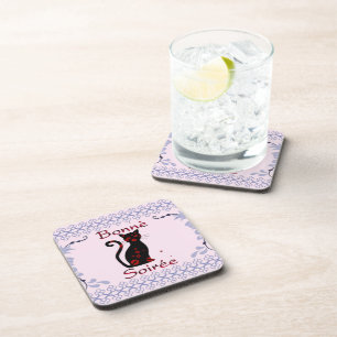 French:Bonne Soiree Beverage Coaster
