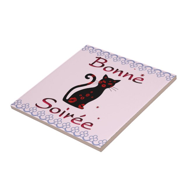 French:Bonne Soiree Ceramic Tile (Side)