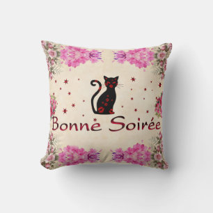 French:Bonne Soiree Throw Pillow
