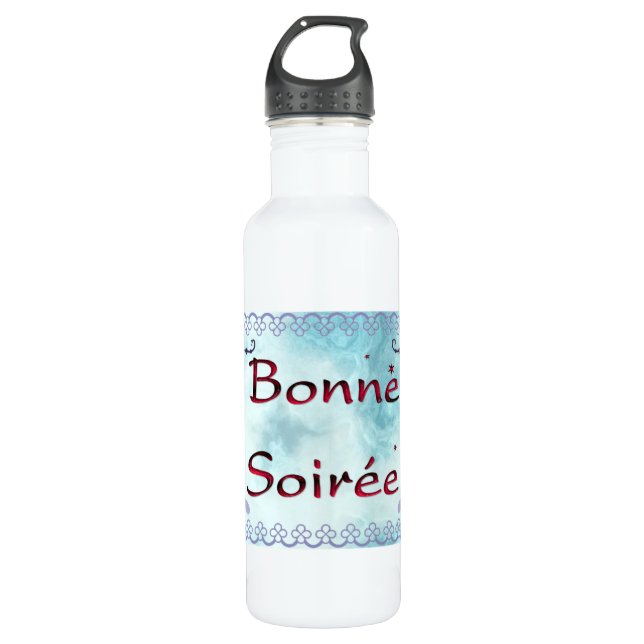 French:Bonne Soiree Water Bottle (Front)