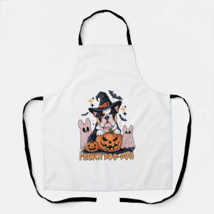 French Boo Dog Cute Frenchie Halloween Ghost Dog T Apron