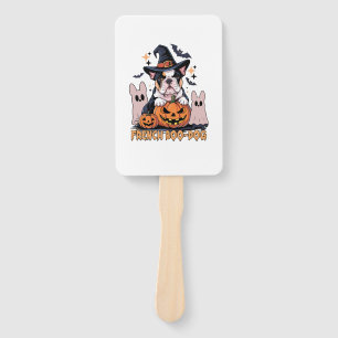 French Boo Dog Cute Frenchie Halloween Ghost Dog T Hand Fan