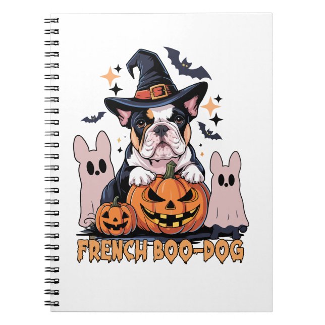 French Boo Dog Cute Frenchie Halloween Ghost Dog T Notebook (Front)