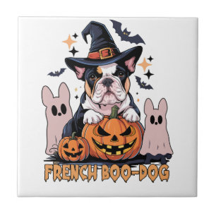 French Boo Dog Cute Frenchie Halloween Ghost Dog T Tile