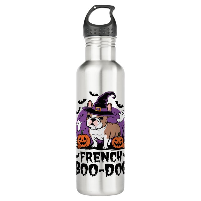 French Boo Dog � the Spookiest Pup 710 Ml Water Bottle (Front)
