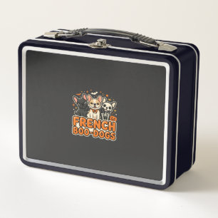 French Boo Dogs Halloween French Bulldog Design_1 Metal Lunch Box