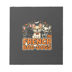 French Boo Dogs Halloween French Bulldog Design_1 Notepad