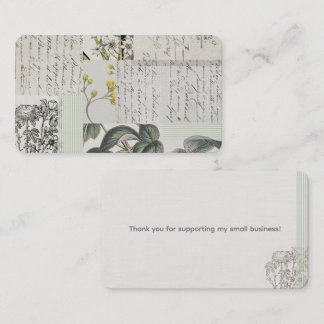 French Botanical Calling Cards