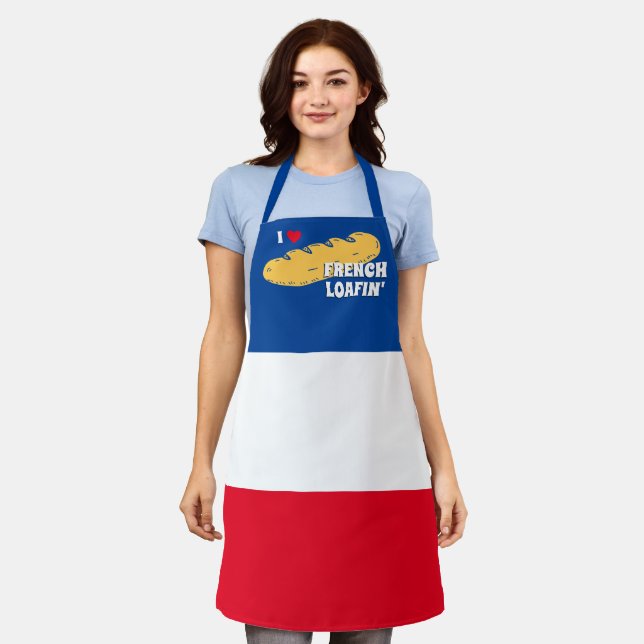 French bread France flag personalized baking Apron (Worn)