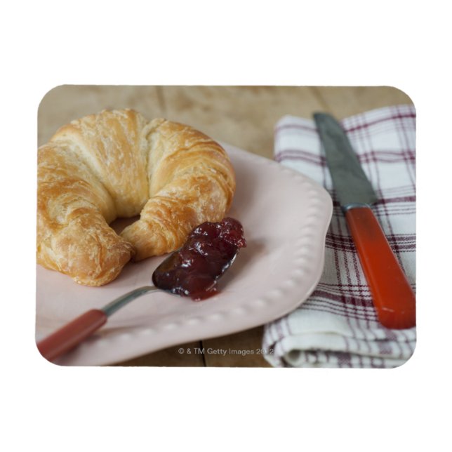 French breakfast with croissant magnet (Horizontal)