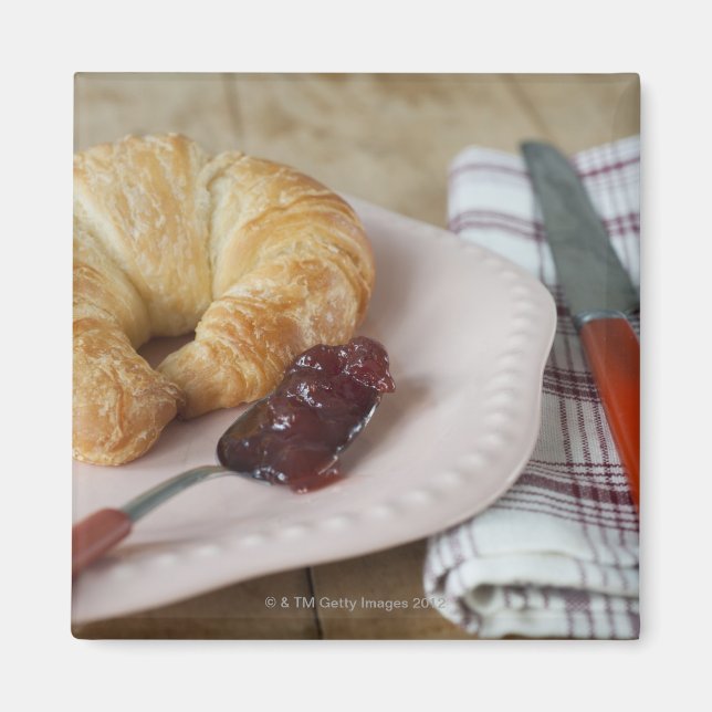 French breakfast with croissant magnet (Front)