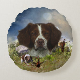 French Brittany , Art Round Pillow