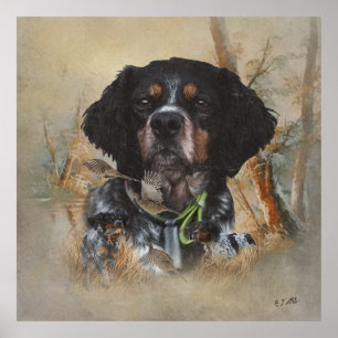 French Brittany, Bird Hunting Art Poster