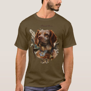 French Brittany Bird Hunting Art T-Shirt