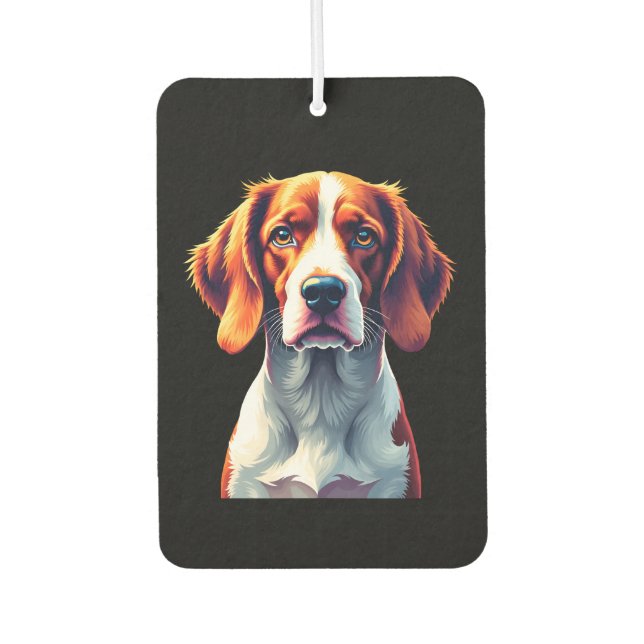 French Brittany Spaniel Mom Dad Dog Face Pop Art C Air Freshener (Front)