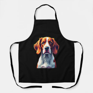 French Brittany Spaniel Mom Dad Dog Face Pop Art C Apron
