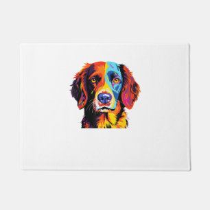 French Brittany Spaniel Mom Dad Dog Face Pop Art C Doormat