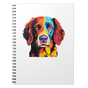French Brittany Spaniel Mom Dad Dog Face Pop Art C Notebook