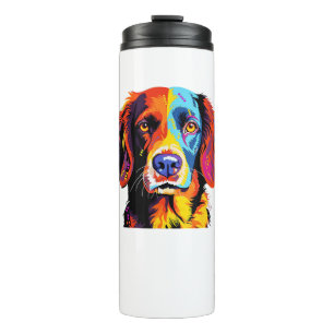 French Brittany Spaniel Mom Dad Dog Face Pop Art C Thermal Tumbler