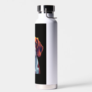 French Brittany Spaniel Mom Dad Dog Face Pop Art C Water Bottle