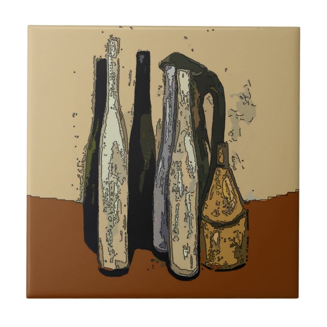 French Brown Jugs Abstract Tile (Front)