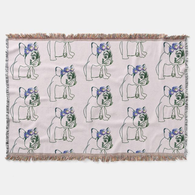 French Buldog Puppy, Sweet Throw Blanket (Front)