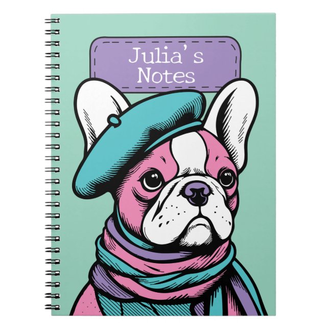 French Bull Dog Frenchie Artsy Pop Art  Notebook (Front)
