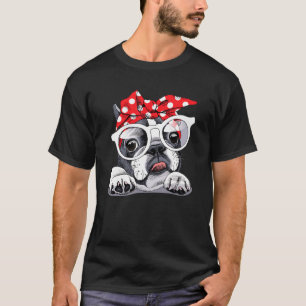 French Bull Dog Headband Love R Dad Mom Boy Girl T-Shirt