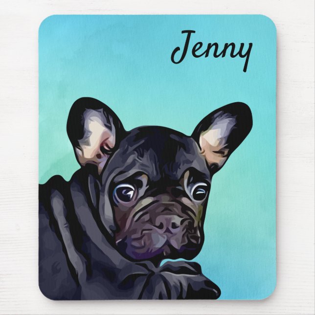 French Bull Dog Mouse Pad Custom (Front)