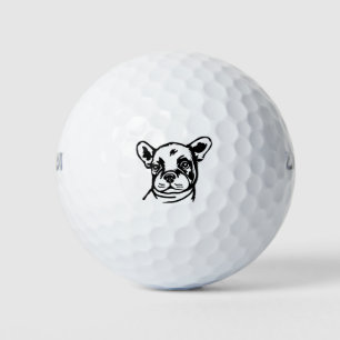 French Bull Dog Puppy Face Golf Balls
