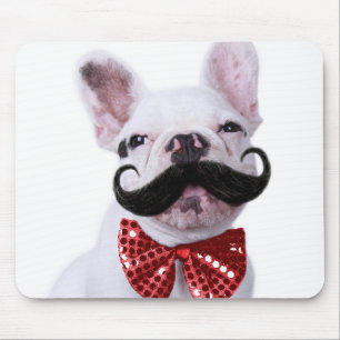 French Bull Dog Puppy With Moustache Mouse Pad