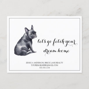 French Bull Dog Real Estate Buying Marketing    Postcard