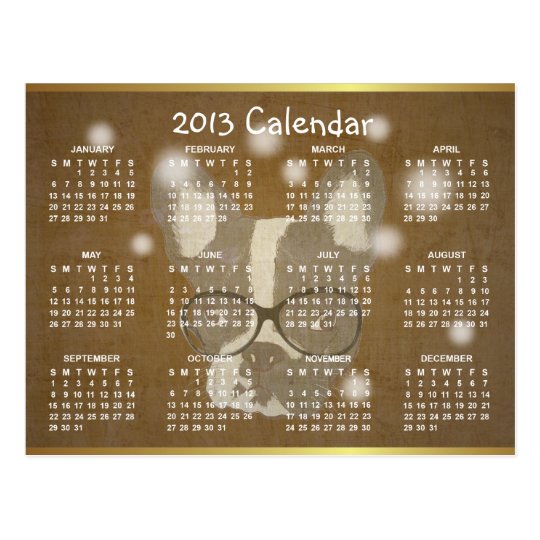 French Bulldog 2013 Calendar Christmas Postcard