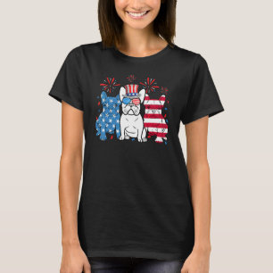 French Bulldog 4th Of July American Flag  Dog T-Shirt