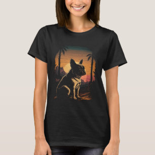 French Bulldog 80s Sunset Vintage Retro Style 4 T-Shirt
