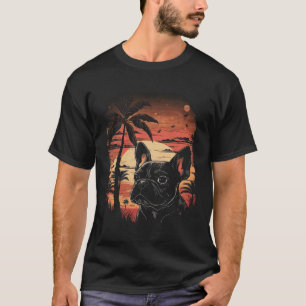 French Bulldog 80s Sunset Vintage Retro Style  7 T-Shirt