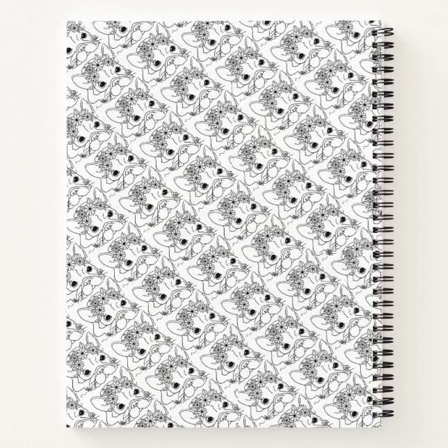 FRENCH BULLDOG 8.5x11” Spiral Lined Notebook (Back)